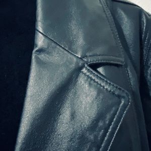 Black Leather Overcoat